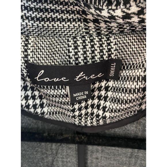 Like New Love Tree Womens Small Black White Houndstooth Oversized Blazer - Picture 5 of 7